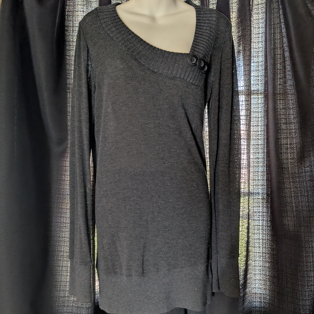 Rue21 Charcoal Asymmetrical Sweater Dress